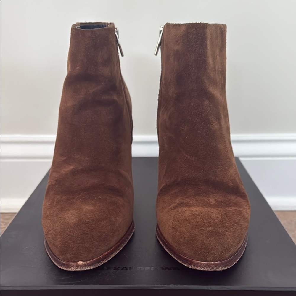 Alexander Wang Brown Ankle Booties with Suede Finish - Picture 2 of 5